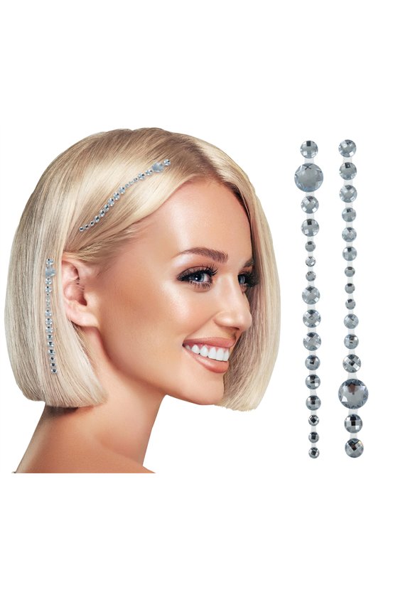SILVER HAIR JEWELS 13X25 CM, ADULTS