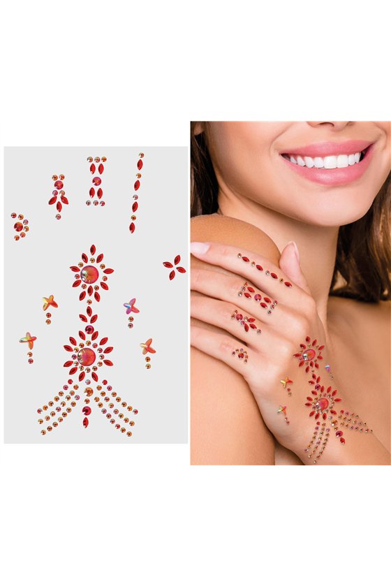 HAND JEWELS RED 12X20 CM