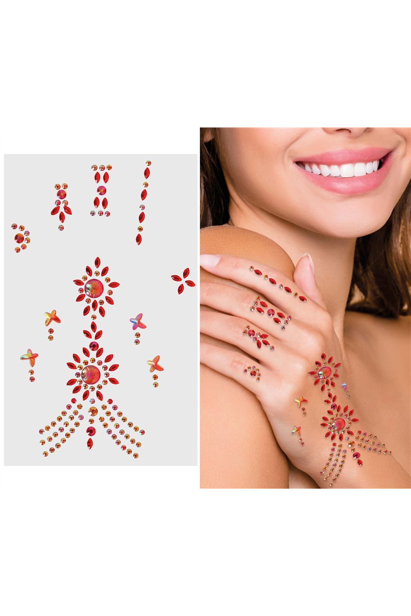 HAND JEWELS RED 12X20 CM