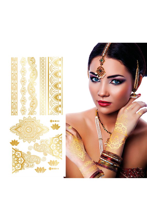 ORIENTAL GOLD TATTOO, 14X30 CMS