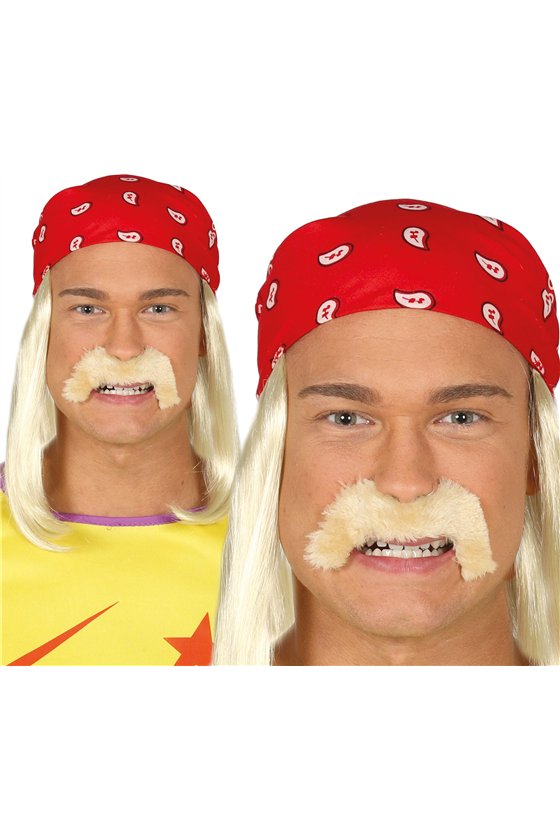 RED KERCHIEF WITH WIG AND MOUSTACHE IN B