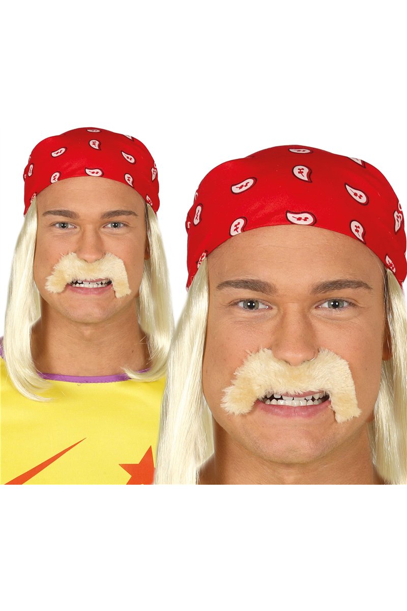RED KERCHIEF WITH WIG AND MOUSTACHE IN B