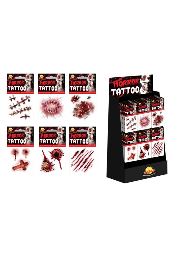 BOX OF ASSORTED HALLOWEEN TATTOO DESIGNS
