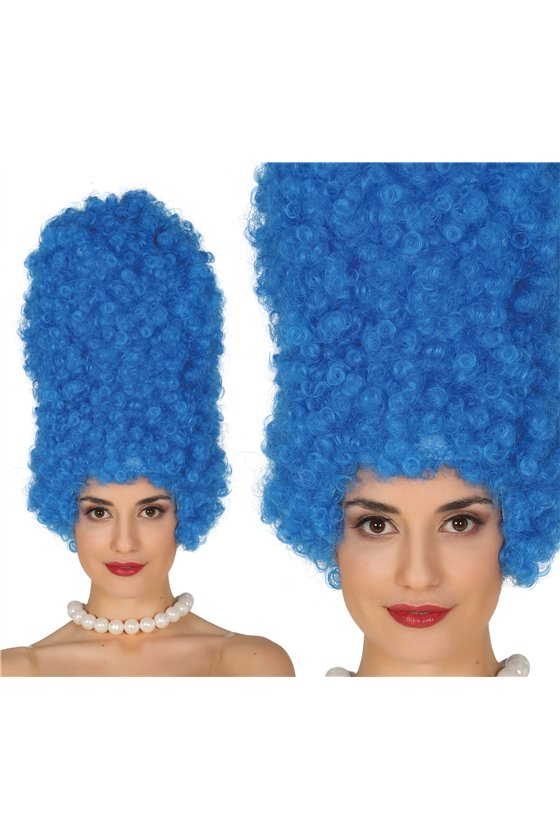 BLUE CURLY WIG 40 CM IN BOX