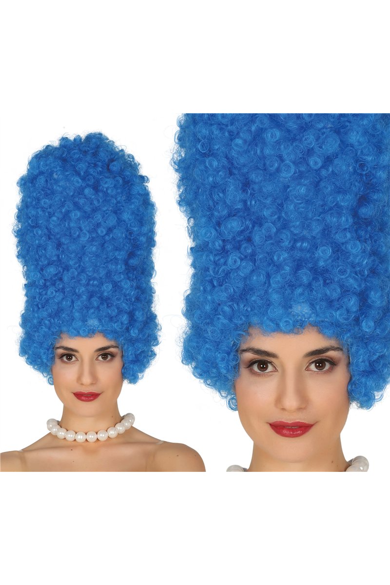 BLUE CURLY WIG 40 CM IN BOX