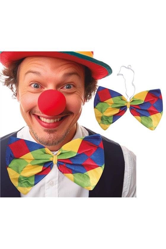 CHECKED CLOWN BOW TIE, 29 CM