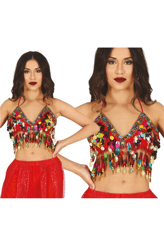 RED BELLY DANCE TOP