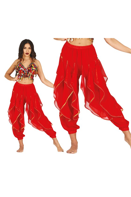 RED BELLY DANCE PANTS HQ, ADULT, 42 - 44 (L)