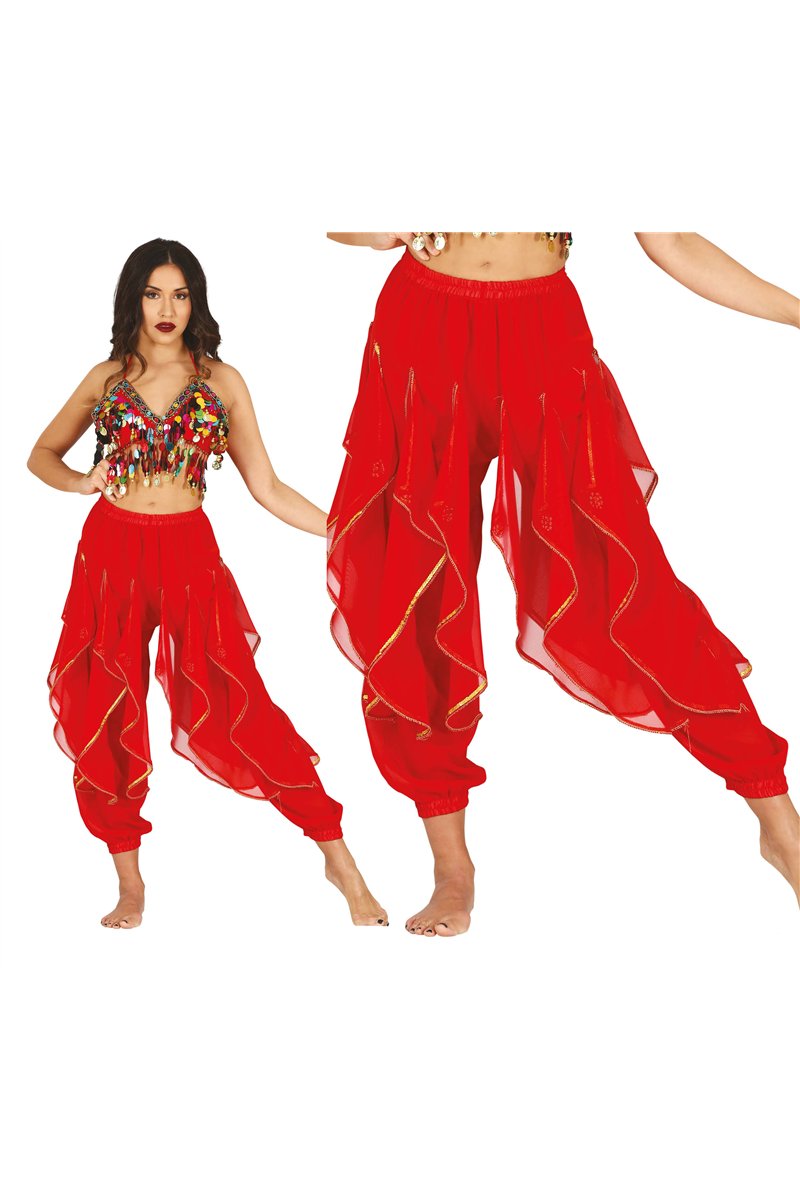 RED BELLY DANCE PANTS HQ, ADULT, 42 - 44 (L)