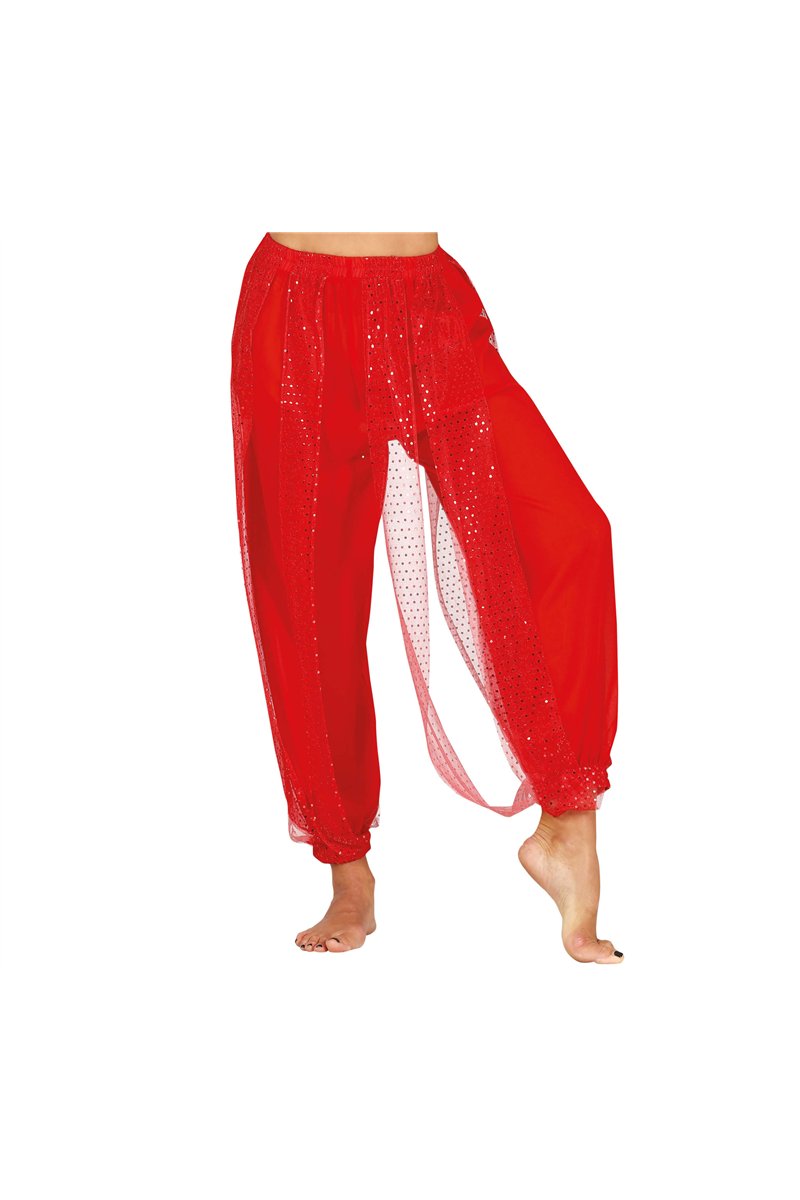 RED BELLY DANCE PANTS, ADULT, 42 - 44 (L)