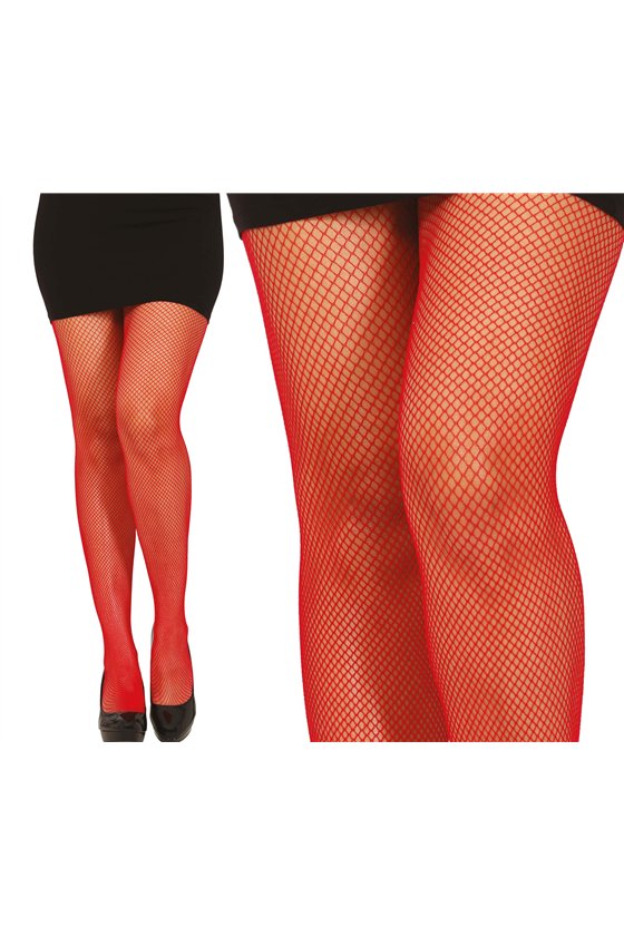 SMALL RED FISHNET TIGHTS
