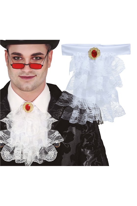 WHITE LACE JABOT