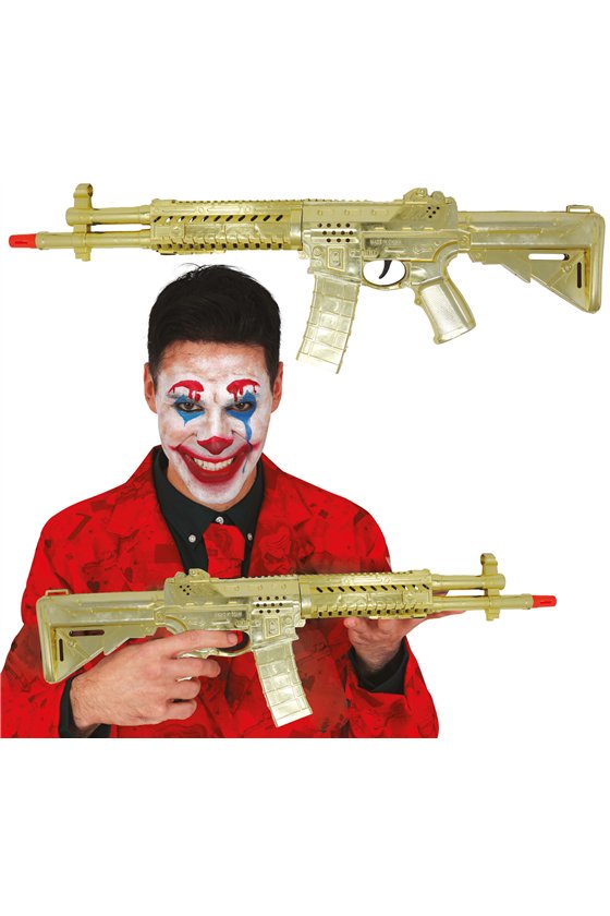 GOLD METALLIC RUSSIAN RIFLE, 58 CM