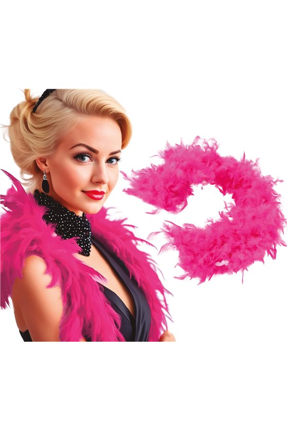 BOA WITH FUCHSIA FEATHER (40 GR)