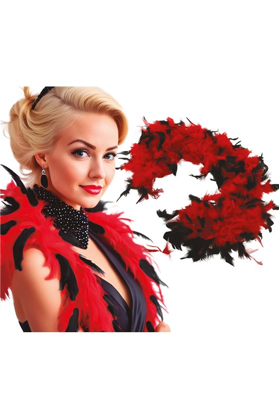 BOA WITH BLACK & RED FEATHER (40 GR)