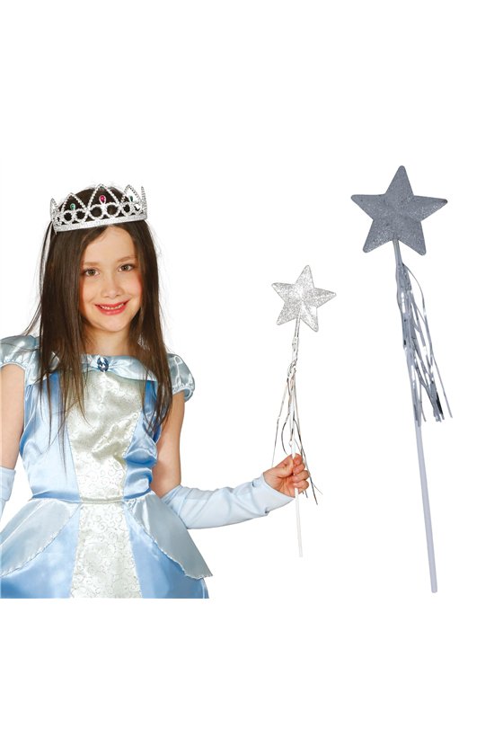 SILVER FAIRY WAND,  45 CM