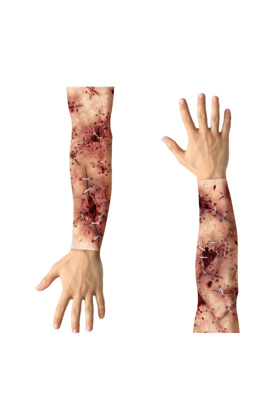 SET OF 2 FABRIC SLEEVES, SEWN ARM EFFECT
