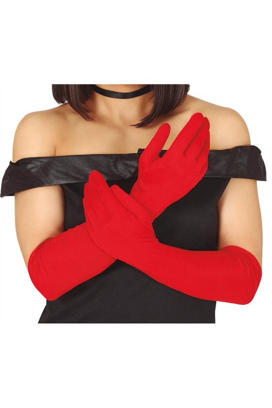 GLOVES, 42 CM, RED 