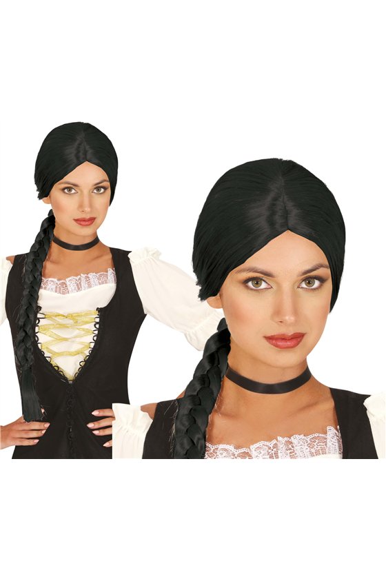 BLACK PLAITED WIG (BOX CONTAINER)