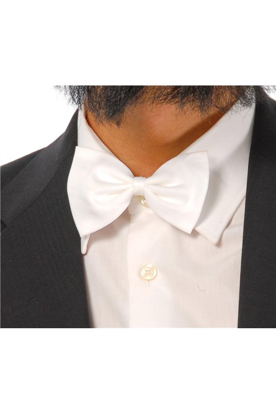 WHITE BOW TIE,    11 CM