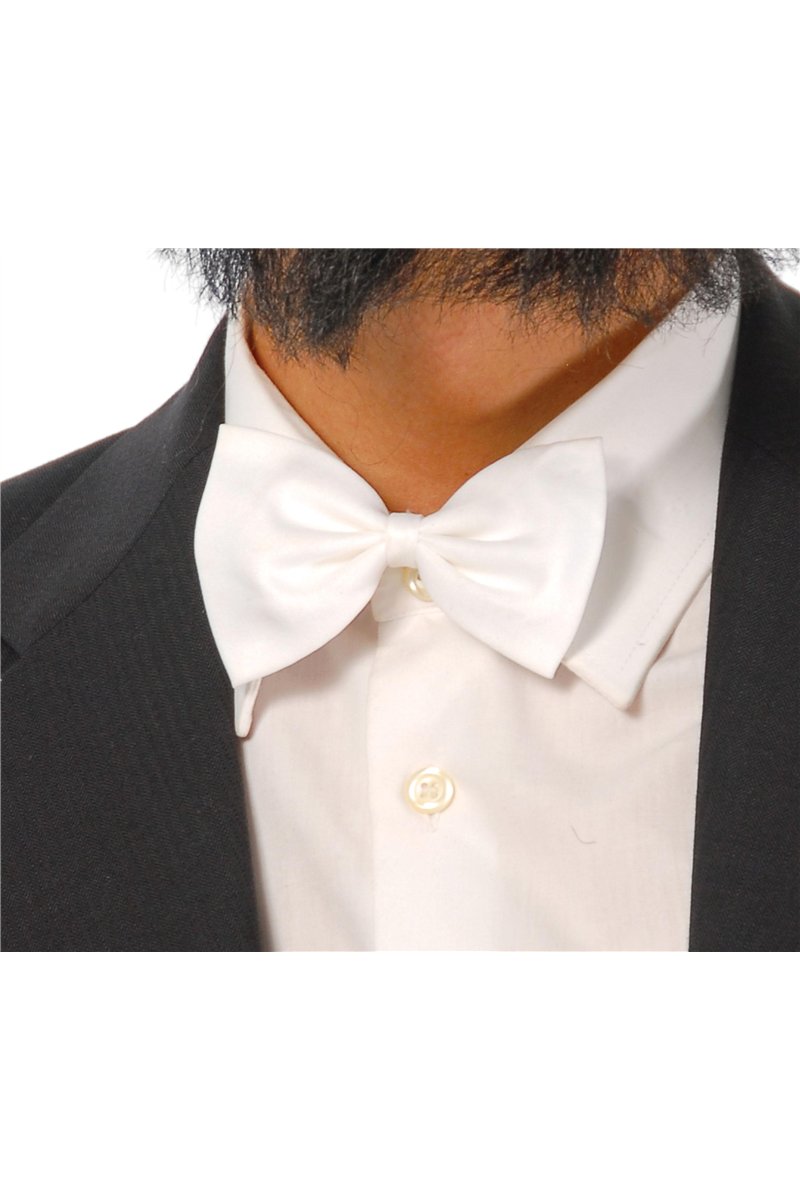 WHITE BOW TIE,    11 CM