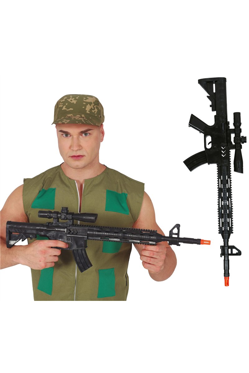 ASSAULT RIFLE WITH SCOPE AND SOUND, 67 CM