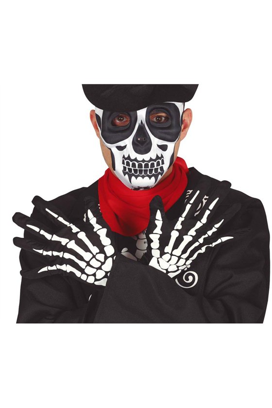 PAIR OF SKELETON GLOVES 25 CMS