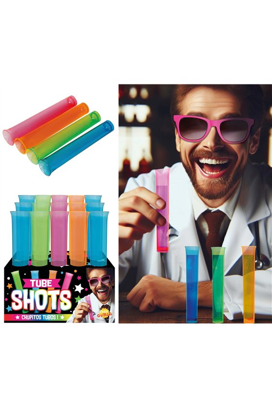 15 TEST TUBES ASSORTED COLORS 13 CM