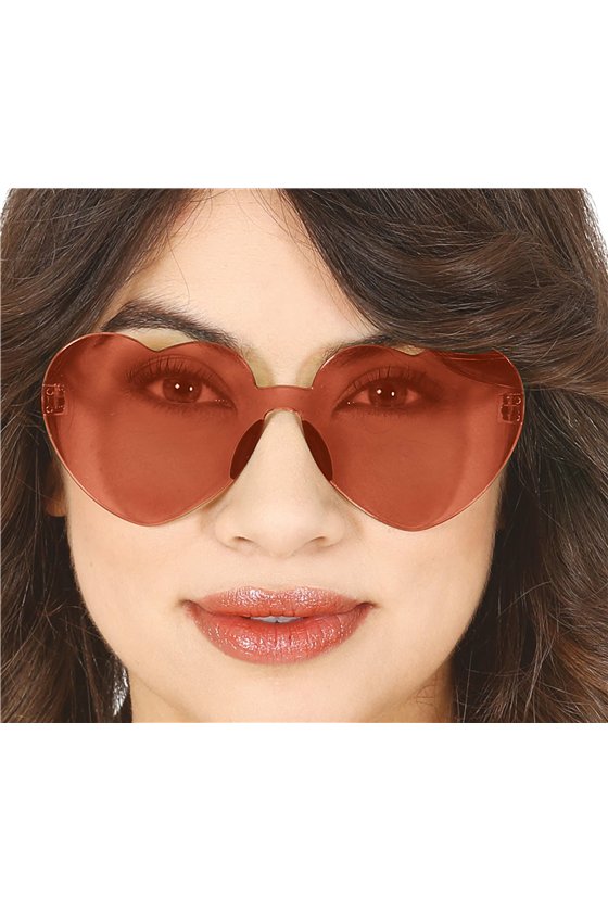 TRANSPARENT RED HEART GLASSES