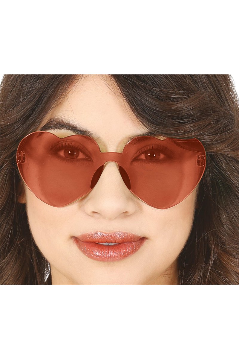 TRANSPARENT RED HEART GLASSES