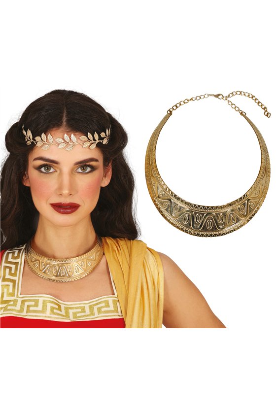 GOLDEN ROMAN NECKLACE, METAL, ADULTS
