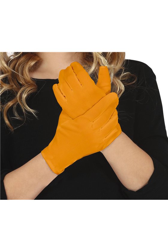 GLOVES, 17 CM., CHILDREN'S ORANGE 