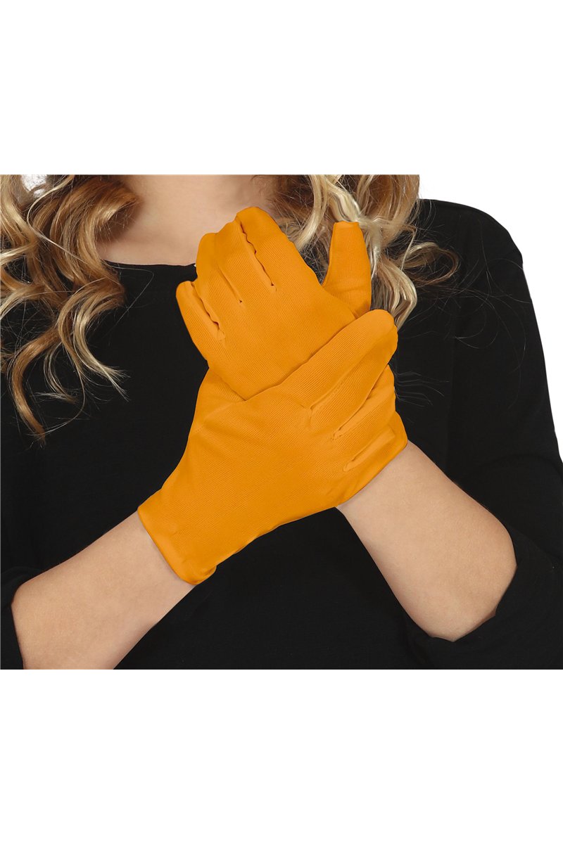 GLOVES, 17 CM., CHILDREN'S ORANGE 