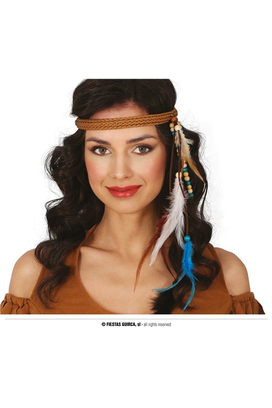 INDIAN HEADBAND WITH FEATHERS, ADULTS