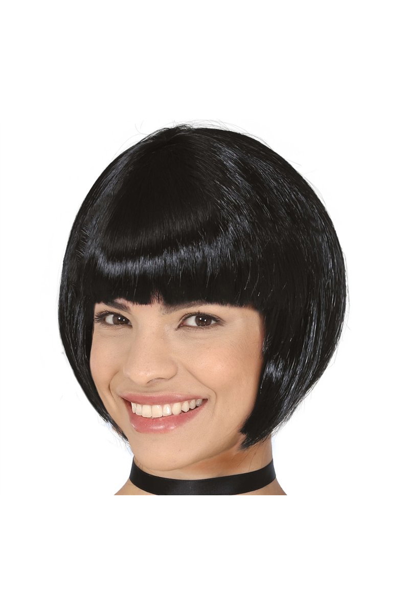 BLACK HALF-LENGTH WIG (BOX CONTAINER)