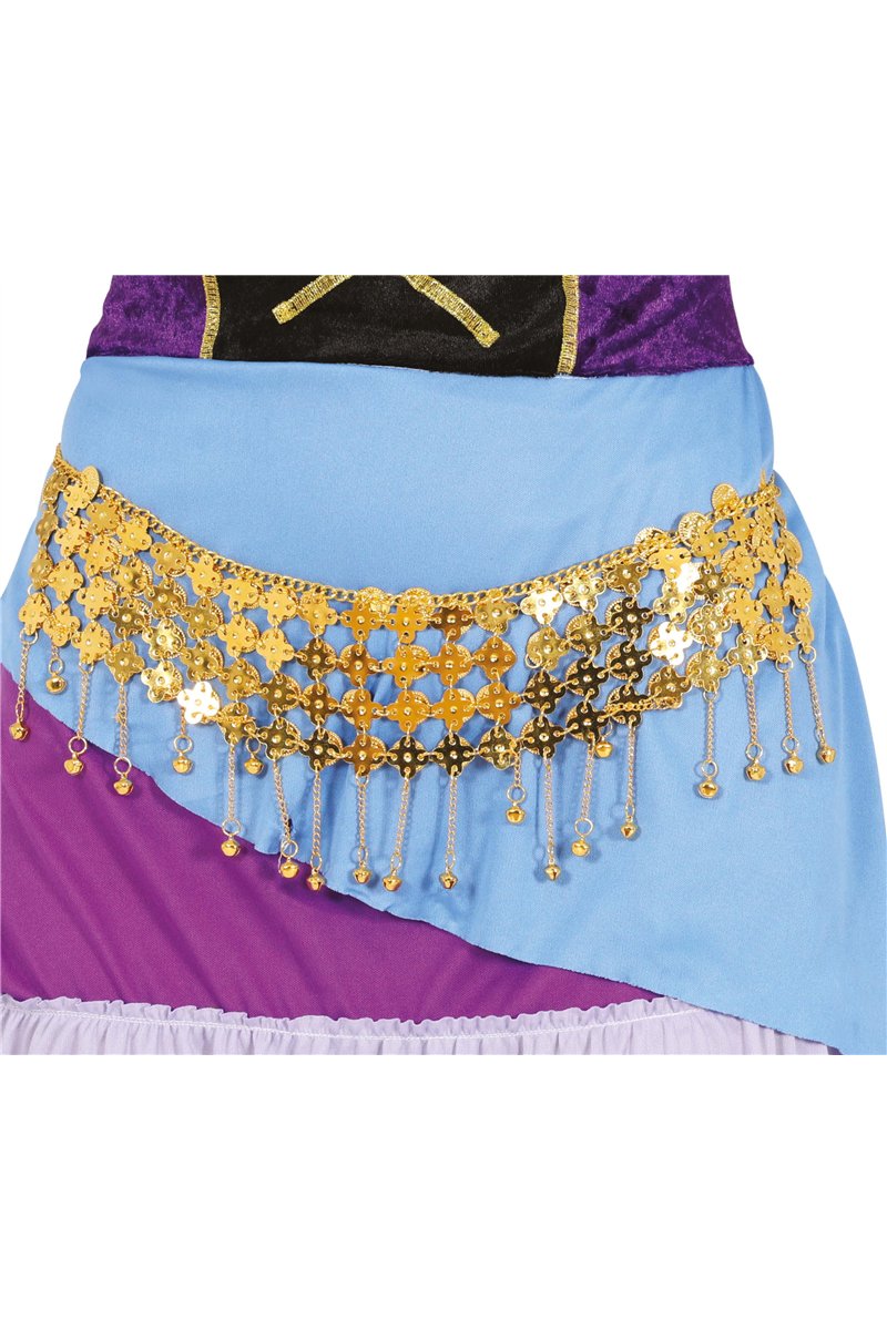 BELLY DANCE GOLDEN METAL COIN BELT, ADULTS
