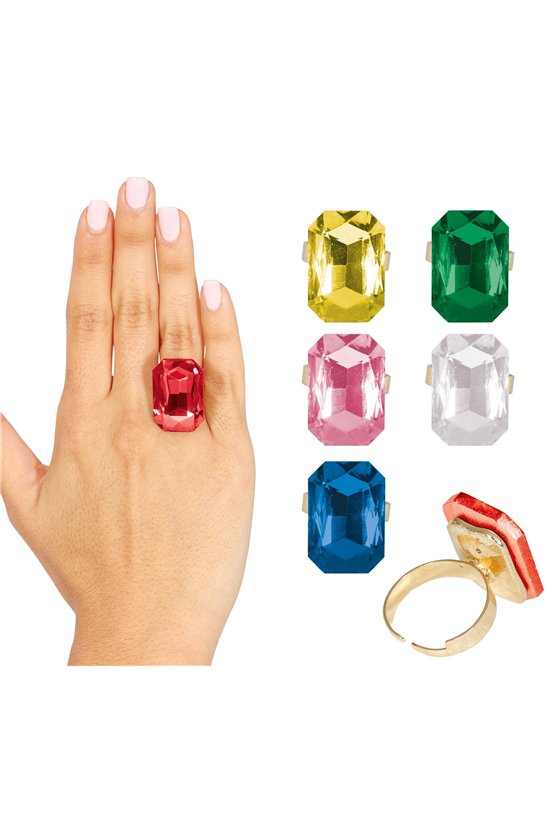 BOX WITH 24 ASSORTED GEMSTONE RINGS
