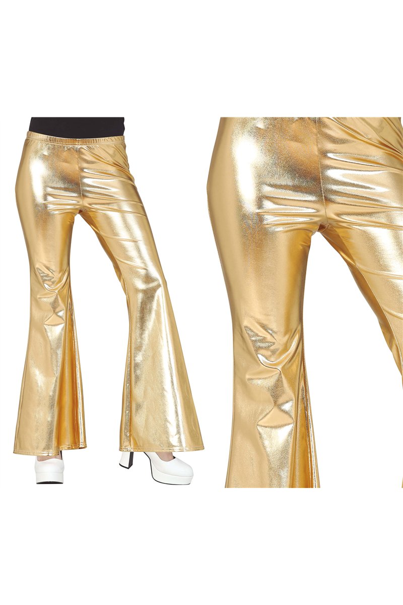 GOLD BELL BOTTOM PANTS, ADULT, 38 - 40 (M)