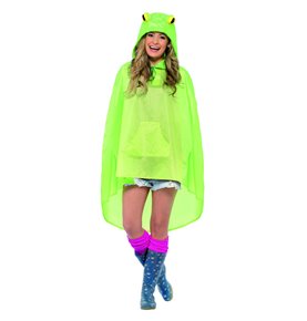 Frog Party Poncho, Green