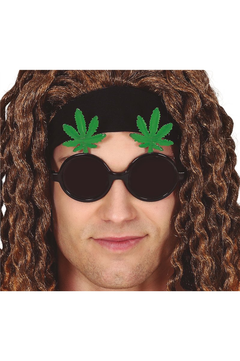 BLACK GLASSES WITH MARIJUANA LEAVES