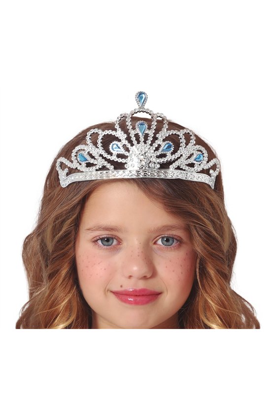 SILVER HEADBAND WITH BLUE STONES, CHILD