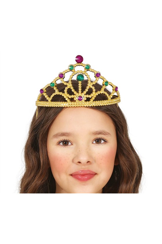 GOLD HEADBAND WITH MULTIC STONES, CHILD