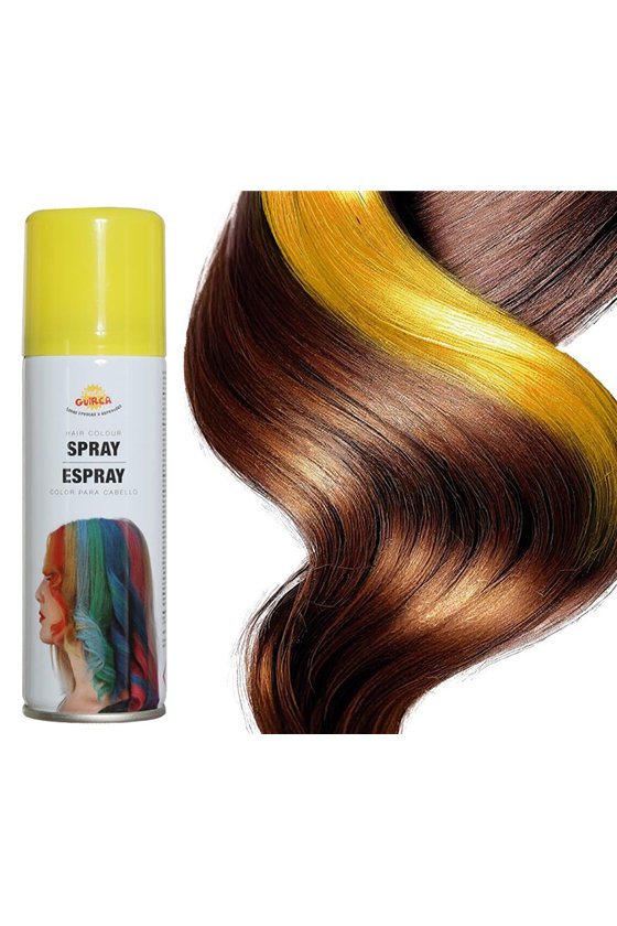 FLUORESCENT YELLOW HAIR SPRAY BOTTLE 125 ML