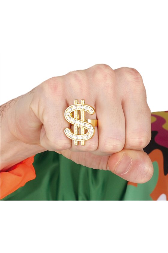"DOLLAR" RING, METALLIC