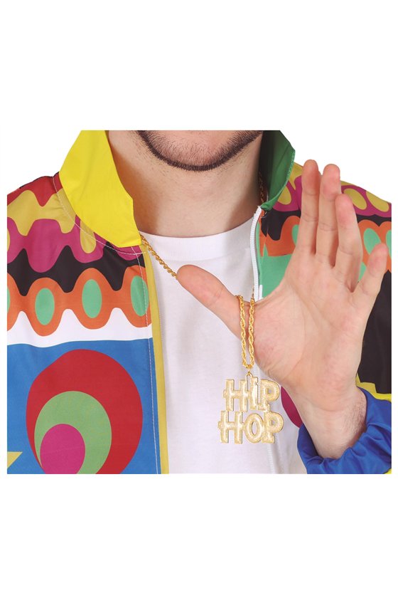 "HIP HOP" NECKLACE, METALLIC, 5X4 CMS