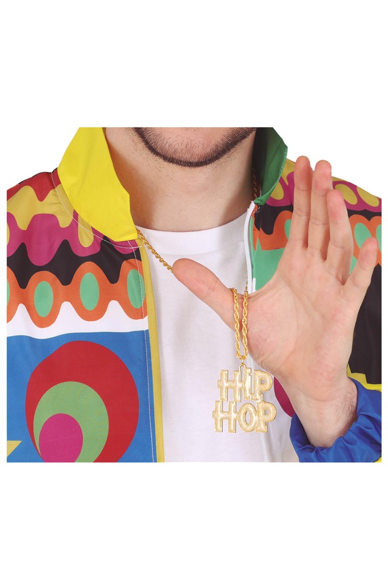 "HIP HOP" NECKLACE, METALLIC, 5X4 CMS