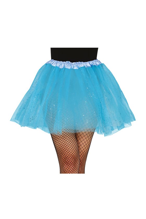 TUTU WITH GLITTER, SKY BLUE, 40 CMS