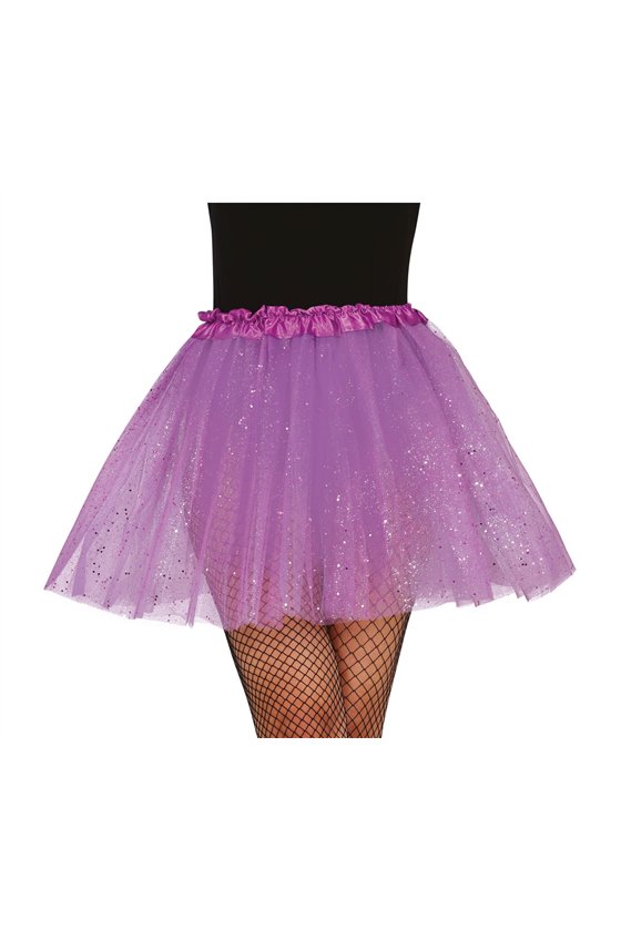 TUTU WITH GLITTER, PURPLE, 40 CMS