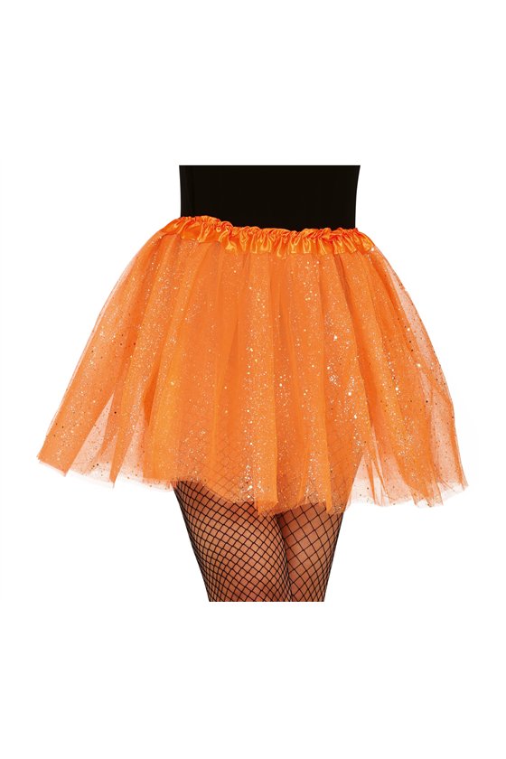 TUTU WITH GLITTER, ORANGE, 40 CMS