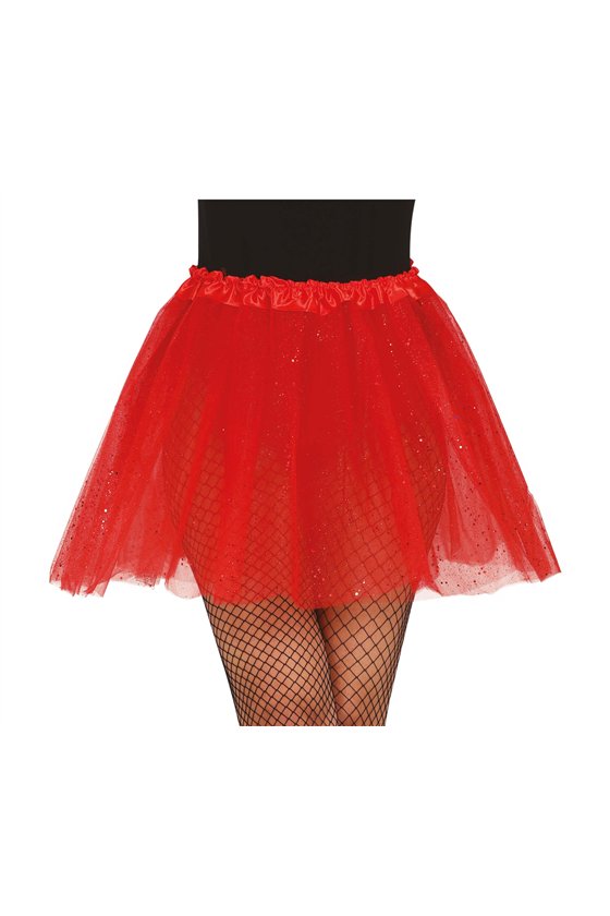 TUTU WITH GLITTER, RED, 40 CMS